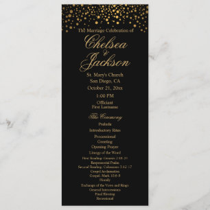 Stylish Gold Confetti Dots Black - Program