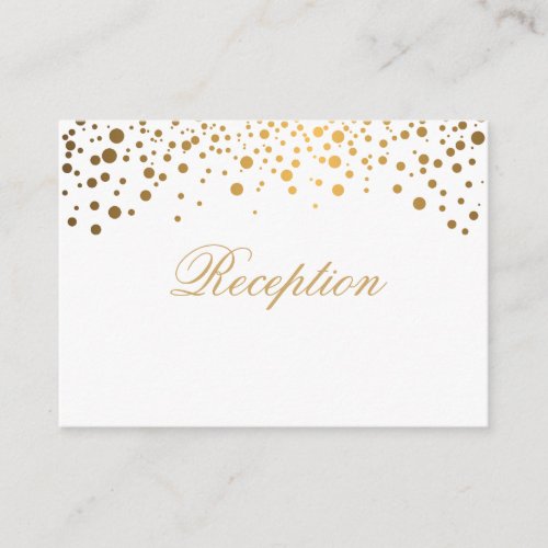 Stylish Gold Confetti Dots on White Enclosure Card