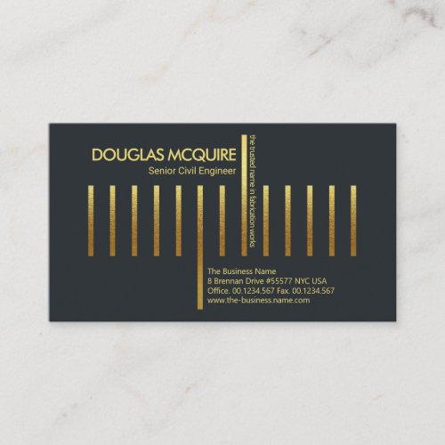 Stylish Gold Construction Piling Rebar Engineering Business Card