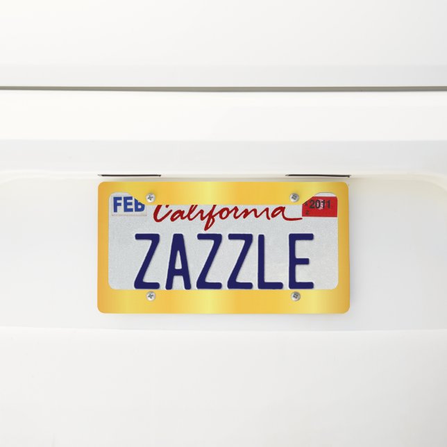 Stylish Gold Design License Plate Frame for Vehicl (On Car)