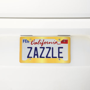 Stylish Gold Design License Plate Frame for Vehicl