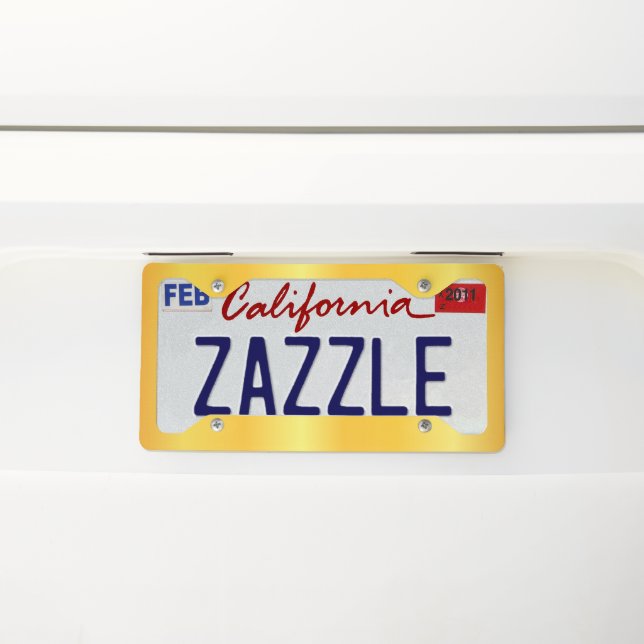 Stylish Gold Design License Plate Frame for Vehicl (On Car)