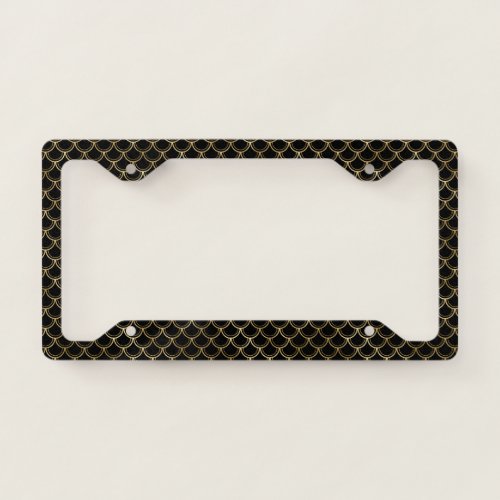 Stylish Gold Fish Scales License Plate Frame