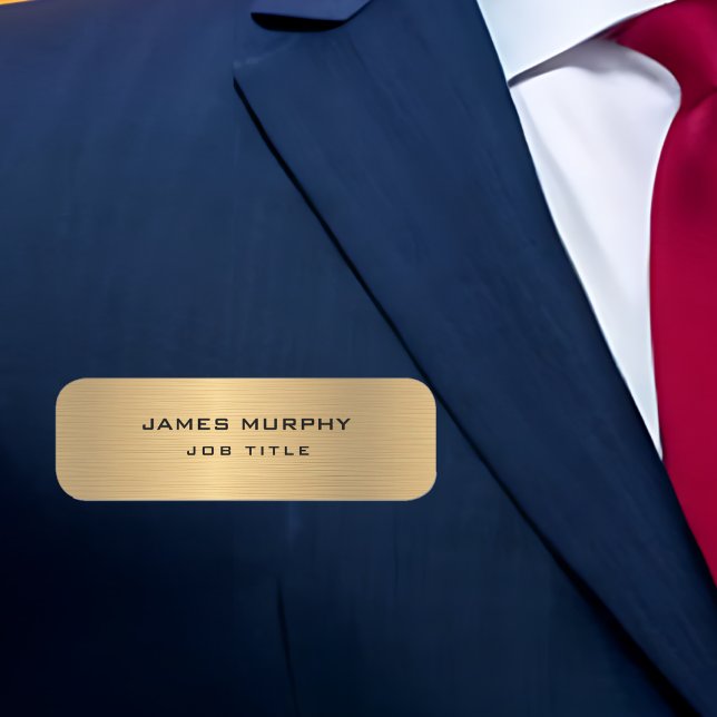 Stylish Gold Foil Metal Brushed Name Tag (Stylish Gold Foil Metal Brushed Name Tag)