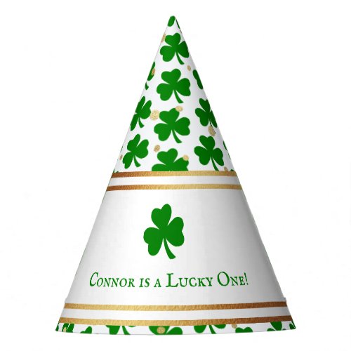 Stylish Gold Foil St Patricks Day 1st Birthday Party Hat