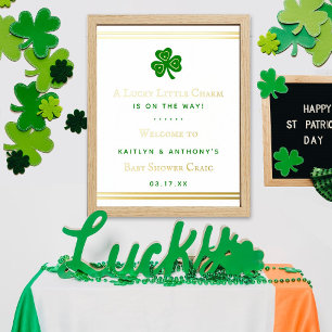 Stylish Gold Foil St. Patrick's Day Baby Shower Prints