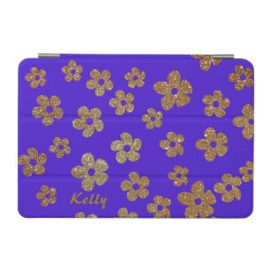 Stylish Gold Glitter Look Floral iPad Mini Cover