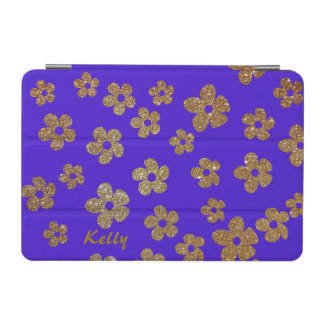 Stylish Gold Glitter Look Floral iPad Mini Cover