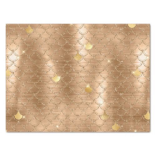 Stylish Gold Glitter Mermaid Fish Scales Pattern Tissue Paper