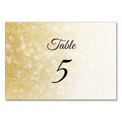 Stylish Gold Glitter Modern Elegant Trendy Table Number