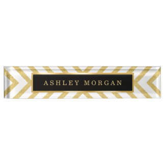 Stylish Gold Glitter Modern Premium Luxury Look Name Plate