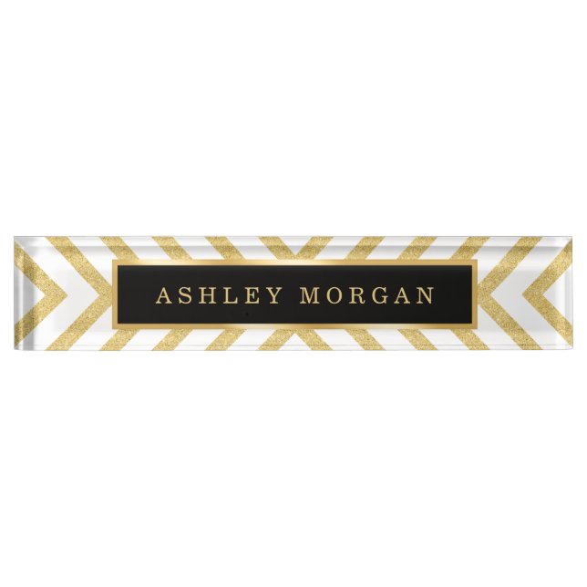 Stylish Gold Glitter Modern Premium Luxury Look Name Plate (Front)