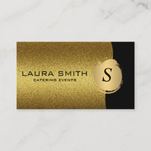 Stylish / Gold Glitter / Monogram Business Card