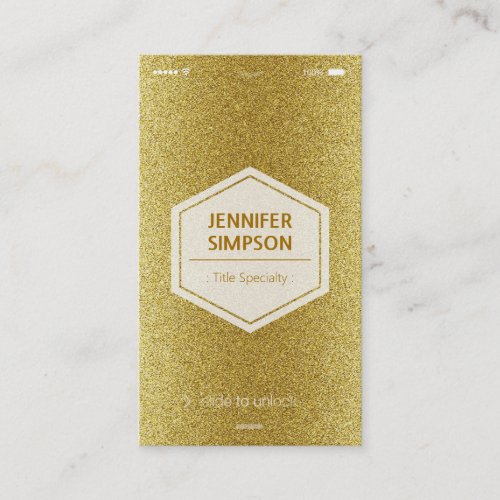 Stylish Gold Glitter _ Unique iOS Style Business Card