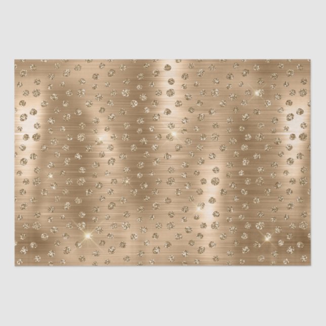 Stylish Gold Glitter Wild Cheetah Spots Pattern Tissue Paper (Front)