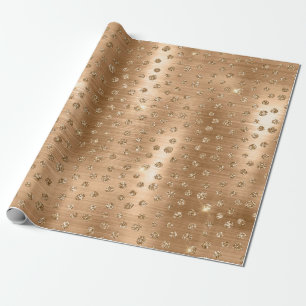 Stylish Gold Glitter Wild Cheetah Spots Pattern Wrapping Paper