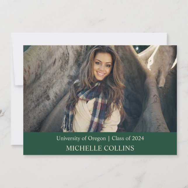 Stylish Gold Graduation Invitation (Back)