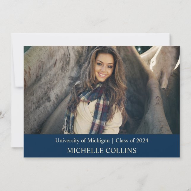 Stylish Gold Graduation Invitation (Back)