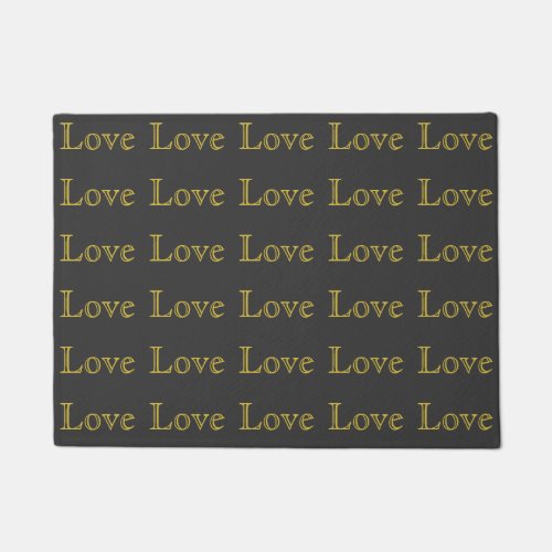 Stylish Gold Grey Classical Love Wedding Doormat