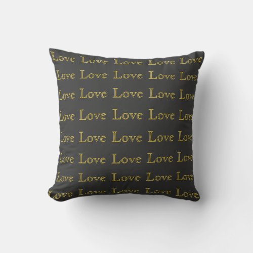 Stylish Gold Grey Classical Love Wedding Throw Pillow