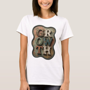 Stylish Gold GROWTH Slogan Design T-Shirt