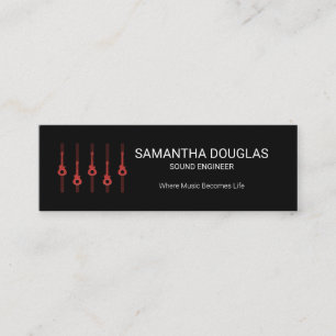 Stylish Gold Guitar Equalizer Panel Sound Engineer Mini Business Card
