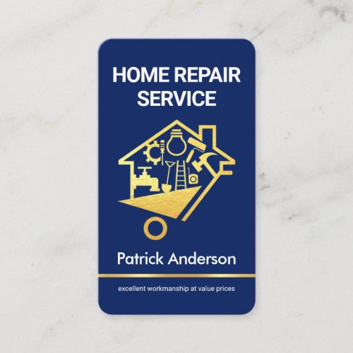 Stylish Gold Handymans Wheelbarrow Business Card