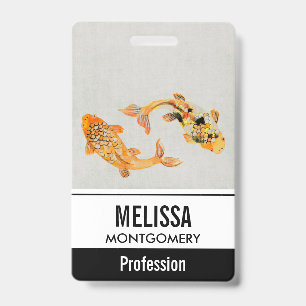 Stylish Gold Koi Fish Badge