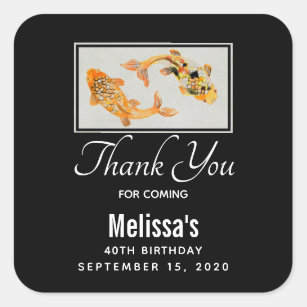 Fishing Themed Reel Fun Thank You Birthday Sticker