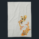 Stylish Gold Koi Fish Kitchen Towel<br><div class="desc">A kitchen towel with an illustration of a pair of gold koi fish swimming together.</div>