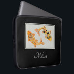 Stylish Gold Koi Fish Laptop Sleeve<br><div class="desc">Personalized laptop sleeve with an illustration of a pair of gold koi fish swimming together.</div>