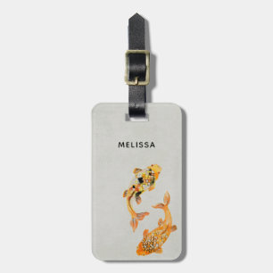 Stylish Gold Koi Fish Luggage Tag