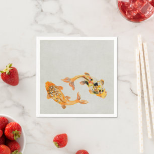 Stylish Gold Koi Fish Napkins