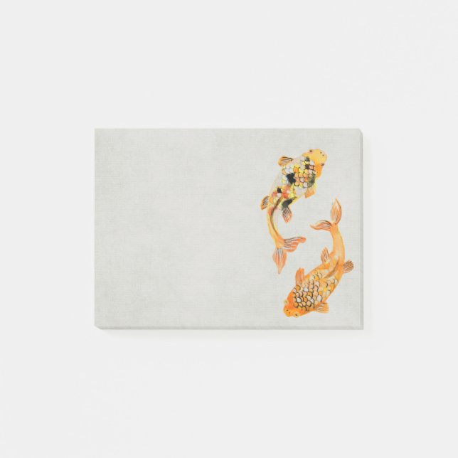 Stylish Gold Koi Fish Post-it Notes (Front)