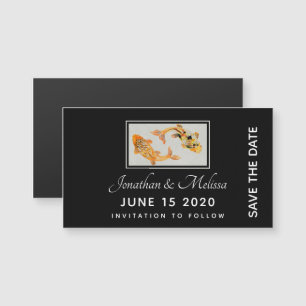 Stylish Gold Koi Fish Save the Date
