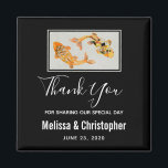 Stylish Gold Koi Fish Wedding Thank You Magnet<br><div class="desc">Awedding thank you favor magnet with an illustration of a pair of gold koi fish swimming together. Black background.</div>