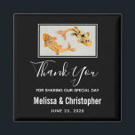 Stylish Gold Koi Fish Wedding Thank You Magnet<br><div class="desc">Awedding thank you favor magnet with an illustration of a pair of gold koi fish swimming together. Black background.</div>