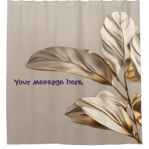 Stylish Gold Leaf  Shower Curtain
