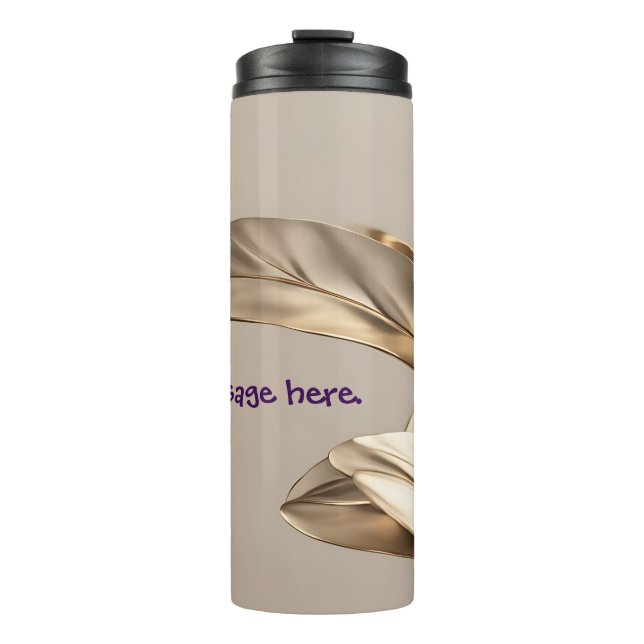 Stylish Gold Leaf Travel Mug (Front)