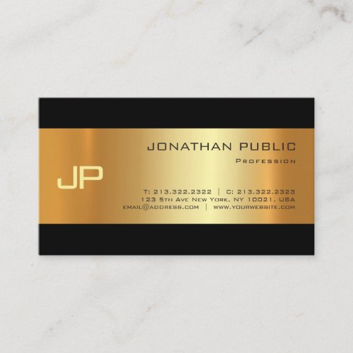 Stylish Gold Light Shadow Modern Artistic Luxury Business Card