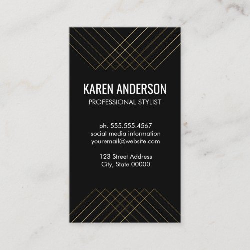 Stylish Gold Line Pattern Business Card