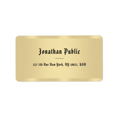Stylish Gold Look Classic Old Style Text Name Label