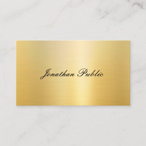 Stylish Gold Look Modern Calligraphed Template Business Card