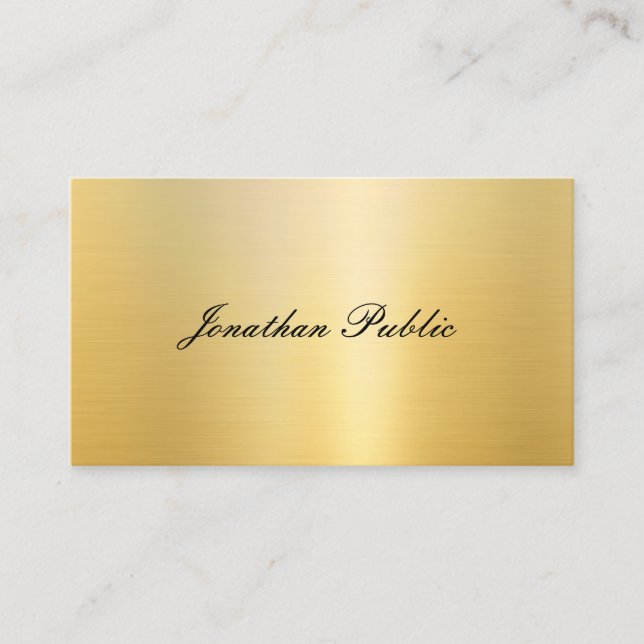 Stylish Gold Look Modern Calligraphed Template Business Card (Front)