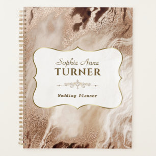 Stylish Gold Marble Gold Frame Makeup Artist Planner