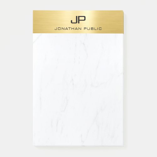 Stylish Gold Marble Simple Modern Design Template Post_it Notes