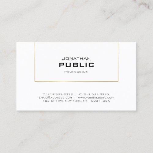 Stylish Gold Modern Simple Design Trendy Plain Business Card