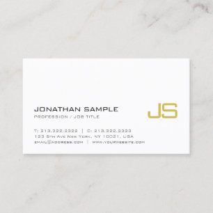 Stylish Gold Monogram Plain Modern Luxury Trendy Business Card
