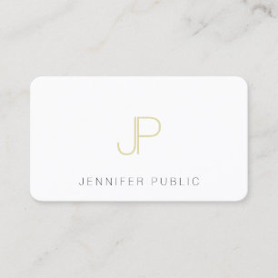 Stylish Gold Monogram Template Trendy Elegant Top Business Card