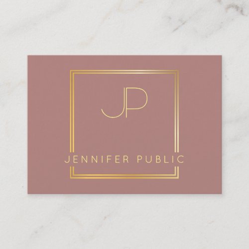 Stylish Gold Monogrammed Modern Template Luxury Business Card